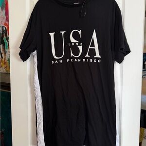 H&M Black Graphic USA San Francisco Short Sleeve Tee shirt dress